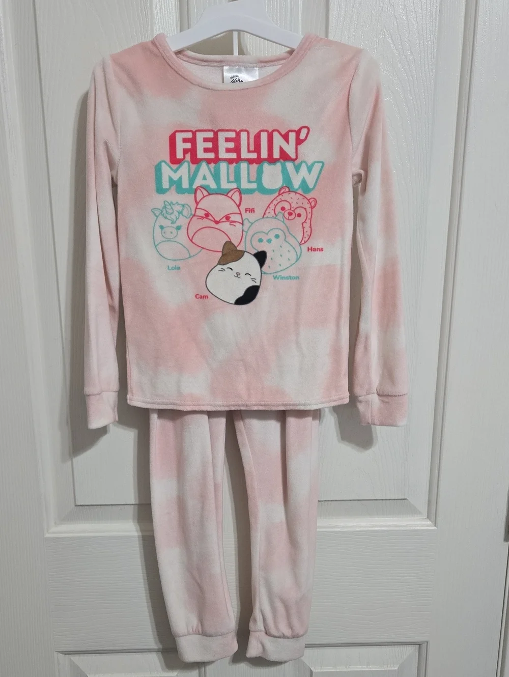 Squishmallows 'Feelin' Mallow' Pink Tie-Dye Plush Pajama Set